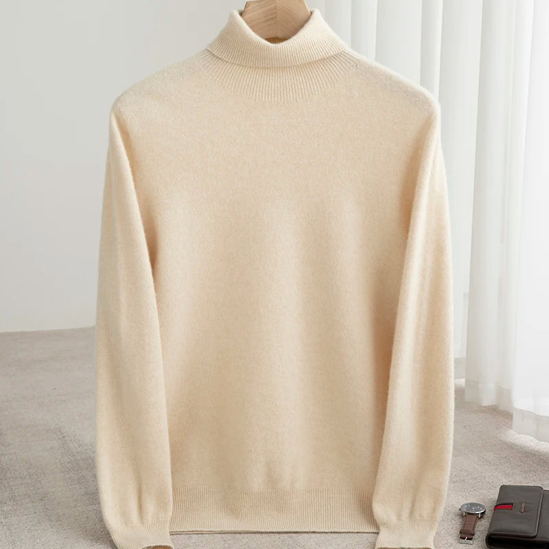 Mens Merino Wool Turtleneck Sweater