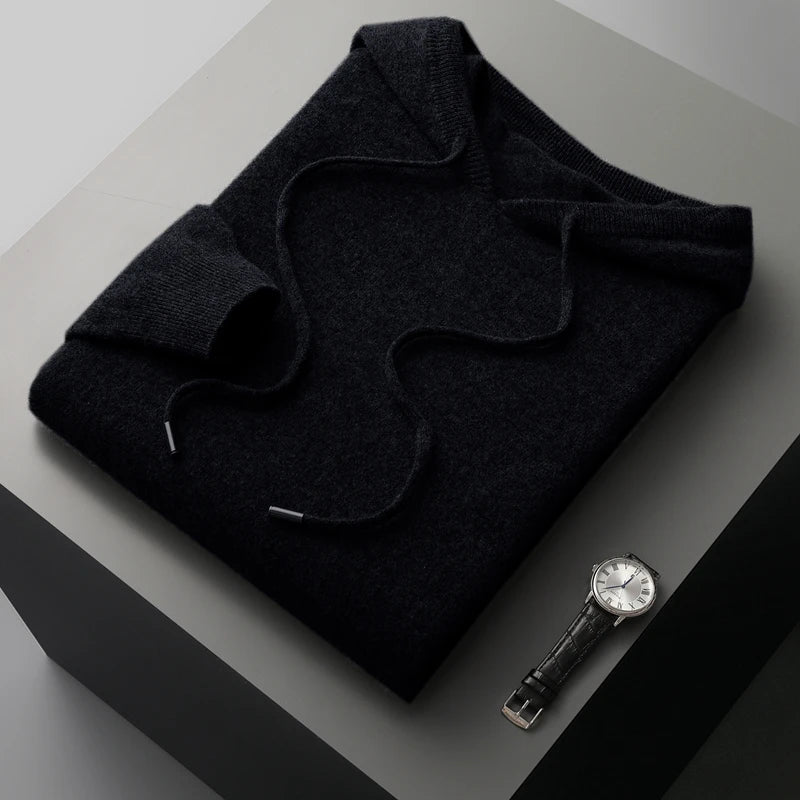 Merino Wool Mens Hooded Sweatshirt