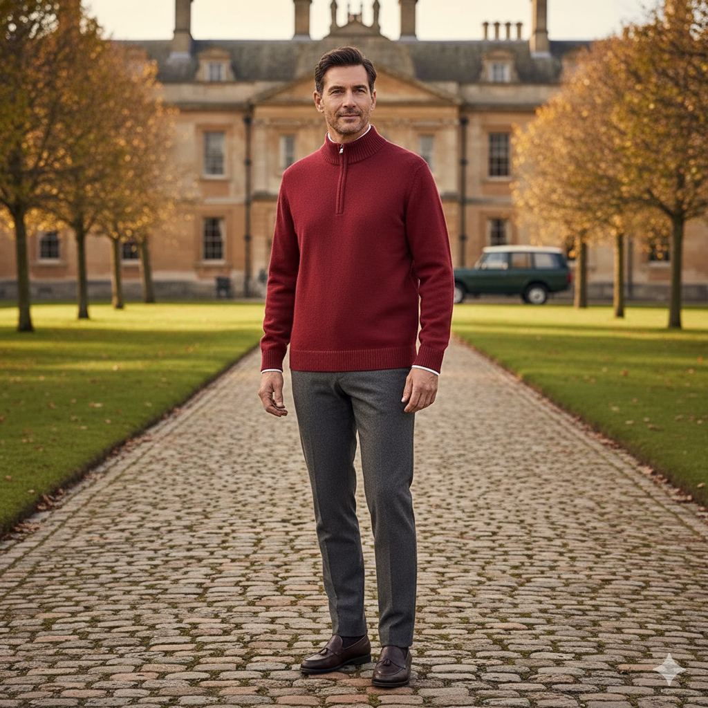 Mens Cashmere Quarterzip Sweater