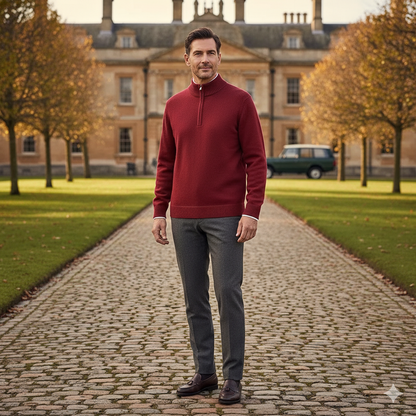 Mens Cashmere Quarterzip Sweater