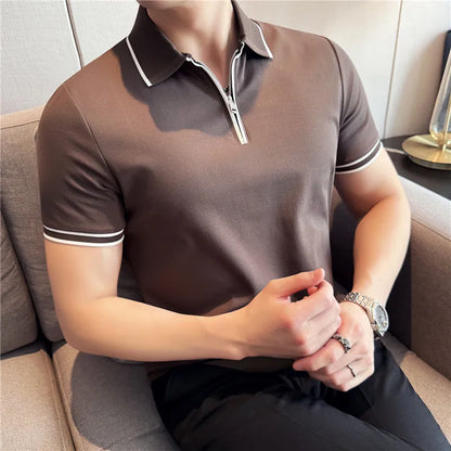 Mens Classy Zip Up Polo