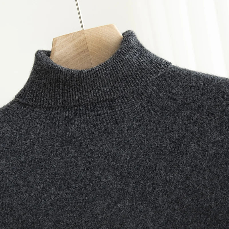 Mens Merino Wool Turtleneck Sweater