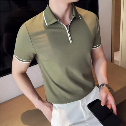 Mens Classy Zip Up Polo