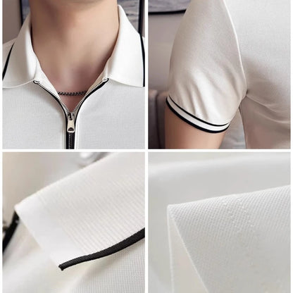Mens Classy Zip Up Polo