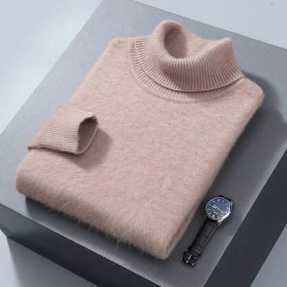 Mink Cashmere Turtleneck Sweater