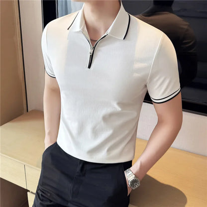Mens Classy Zip Up Polo