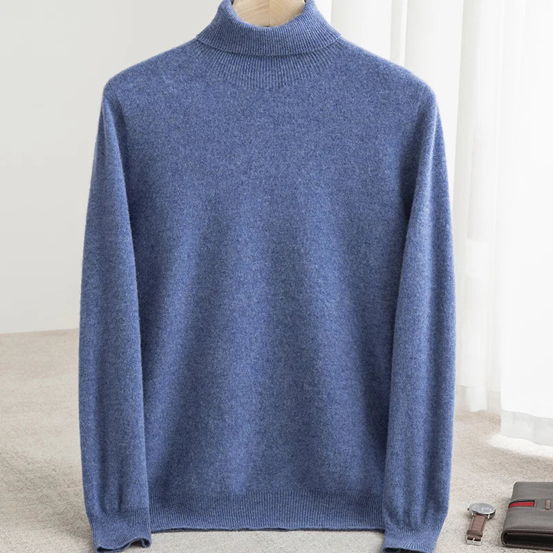 Mens Merino Wool Turtleneck Sweater