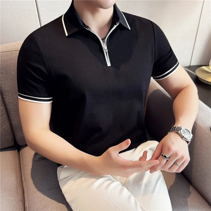 Mens Classy Zip Up Polo
