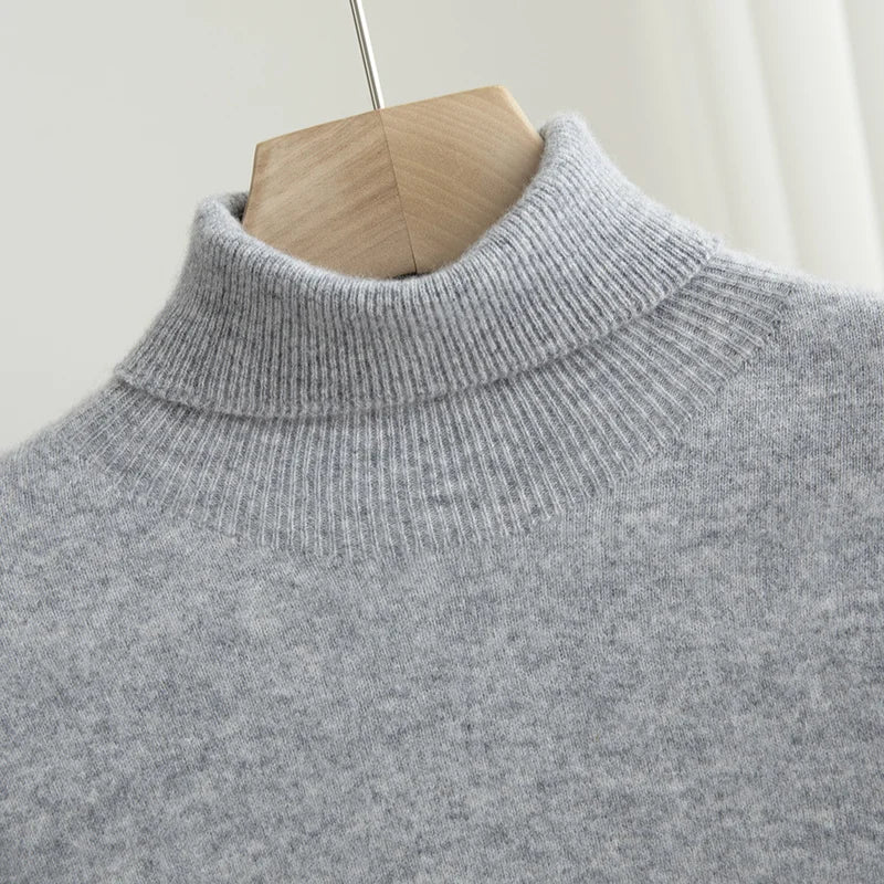 Mens Merino Wool Turtleneck Sweater