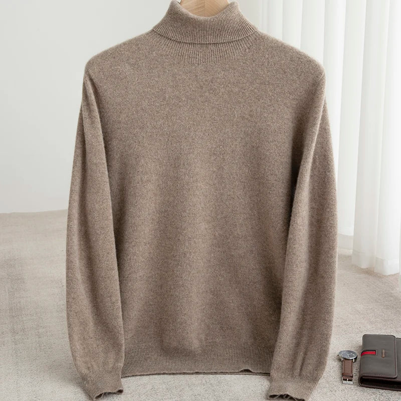 Mens Merino Wool Turtleneck Sweater