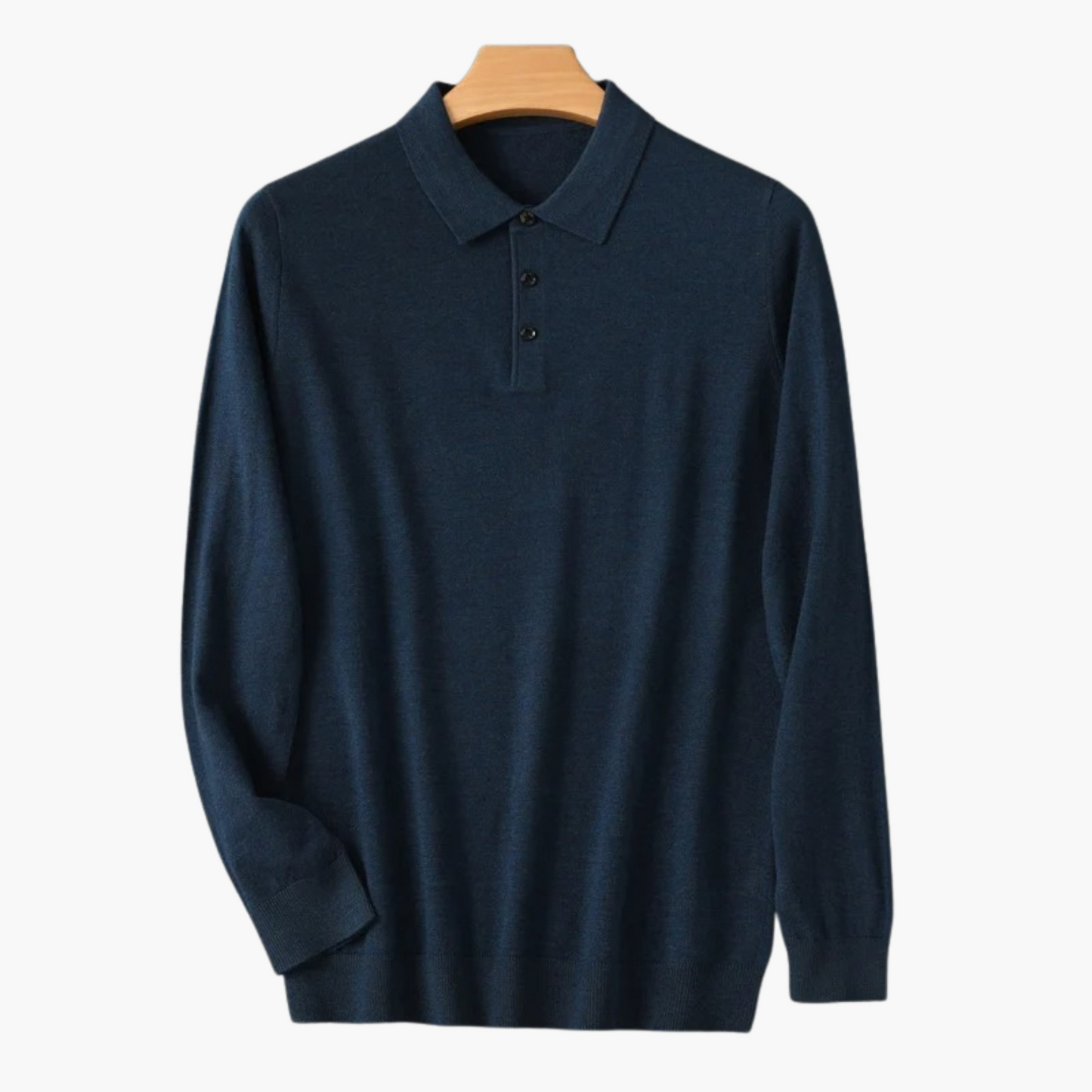Merino Wool Long Sleeve Polo Shirt