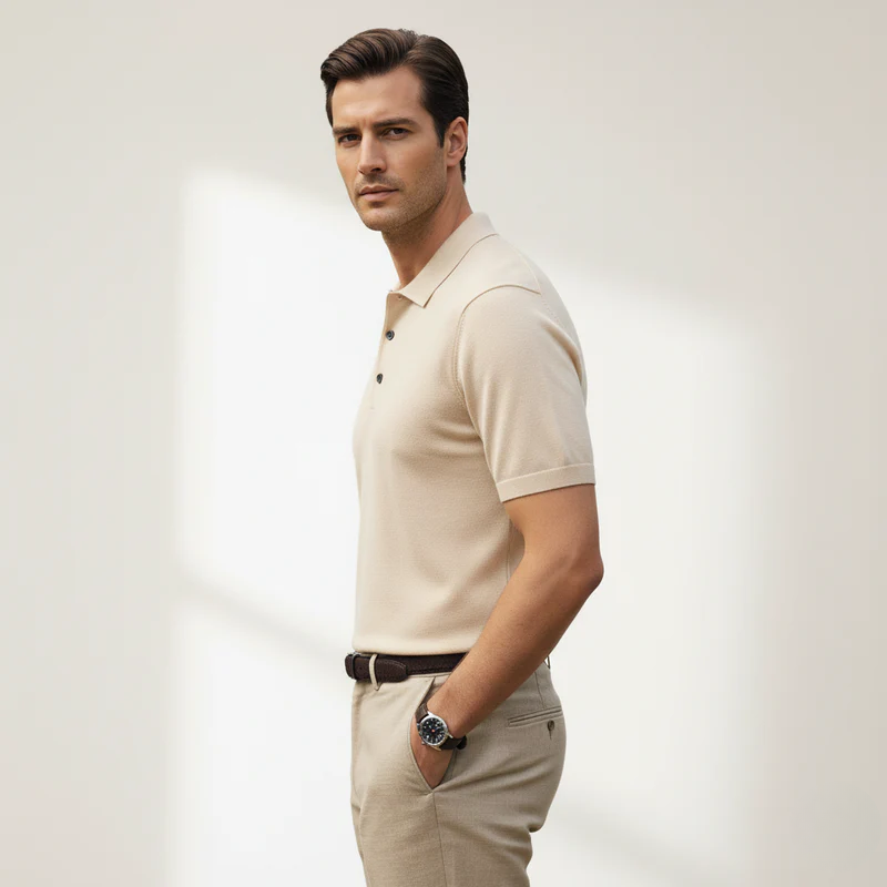 Merino Wool Mens Polo