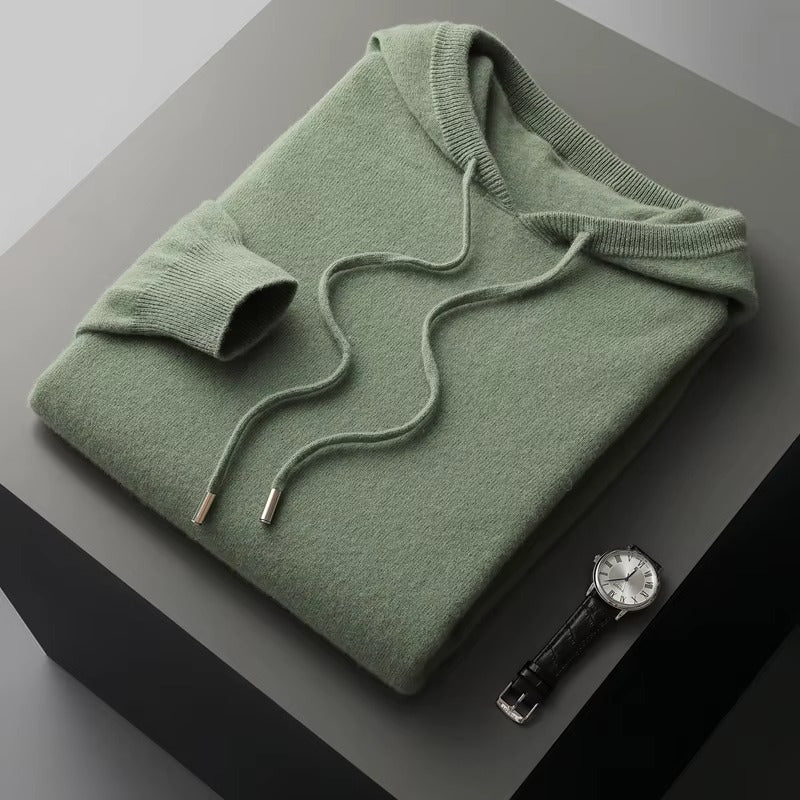Merino Wool Mens Hooded Sweatshirt